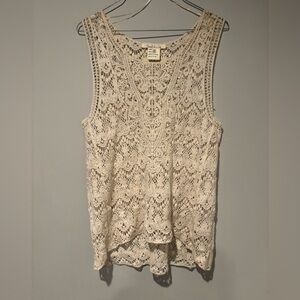 Solitaire Women's Crochet Cotton Blouse - Cream